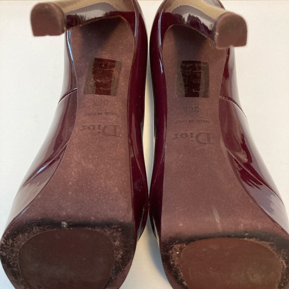 Dior Peep Toe Platform Pump in Burgundy Size 36.5 - Picture 3 of 4